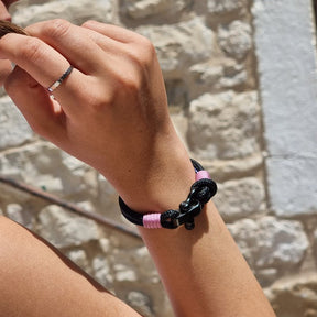 CAPTAIN Black Shackle Bracelet - Lavender Pink