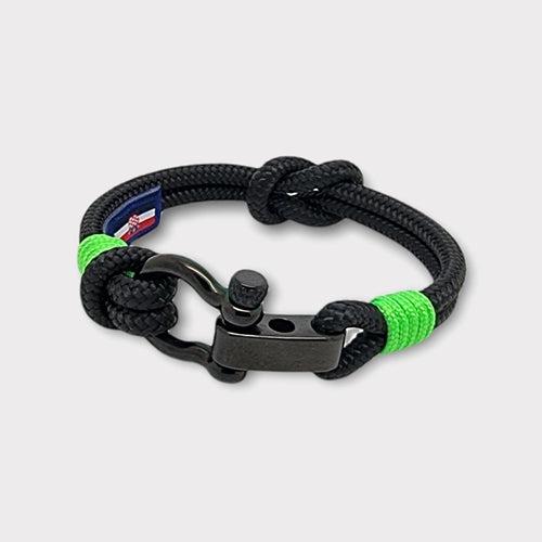 CAPTAIN Black Shackle Bracelet - Neon Green