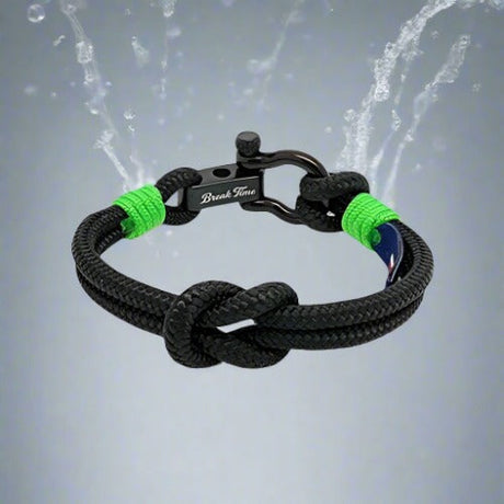 CAPTAIN Black Shackle Bracelet - Neon Green