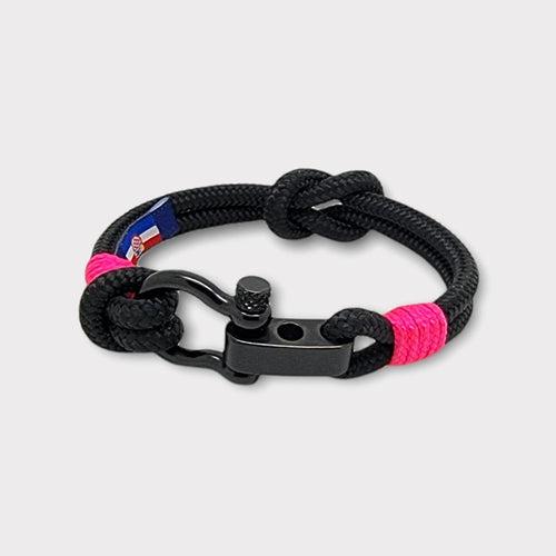 CAPTAIN Black Shackle Bracelet - Neon Pink