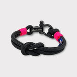 CAPTAIN Black Shackle Bracelet - Neon Pink