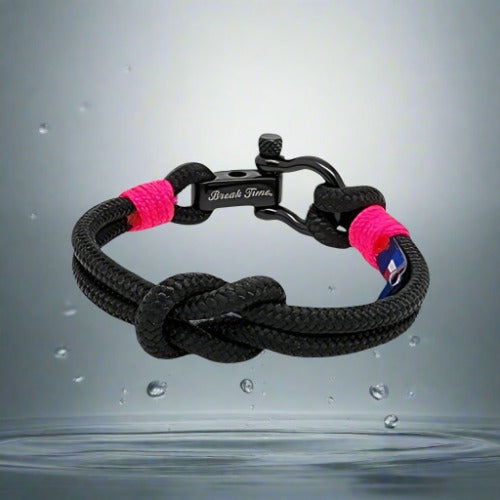 CAPTAIN Black Shackle Bracelet - Neon Pink