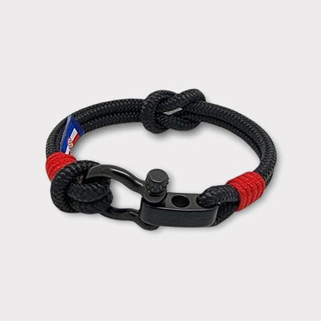 CAPTAIN Black Shackle Bracelet - Red