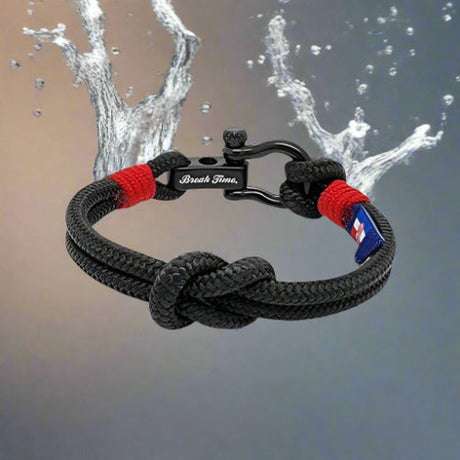 CAPTAIN Black Shackle Bracelet - Red