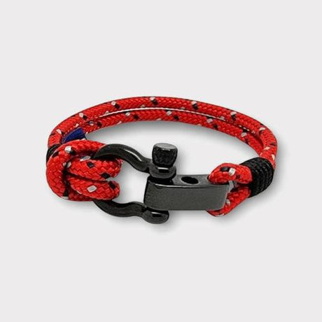CAPTAIN Black Shackle Bracelet - Red Mix