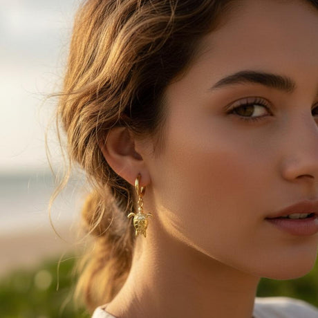 CHARMED MINI huggie earrings for kids - sea turtle