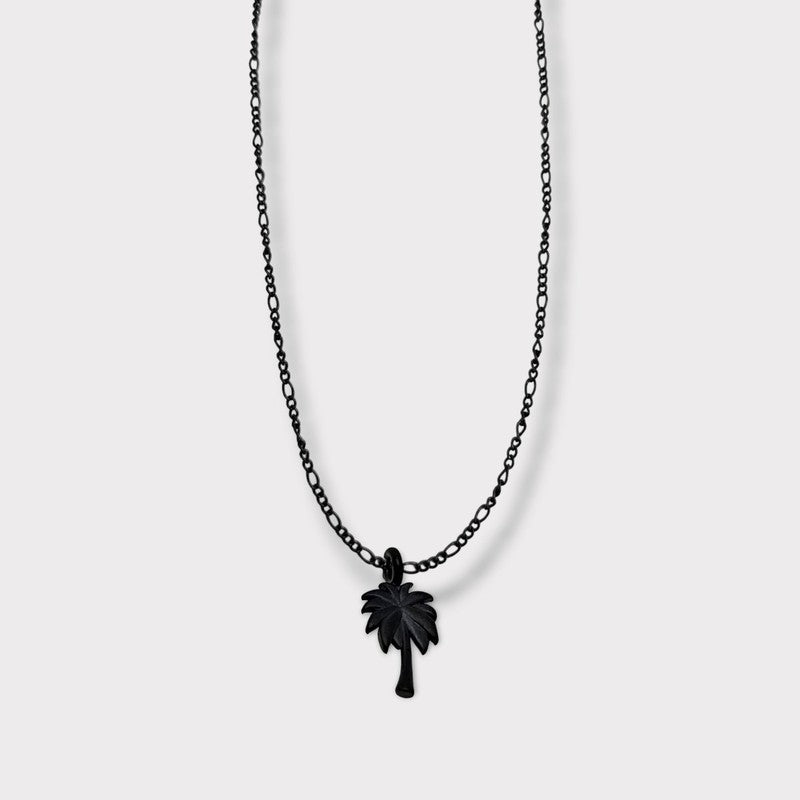 CHARMED steel necklace with palm tree pendant