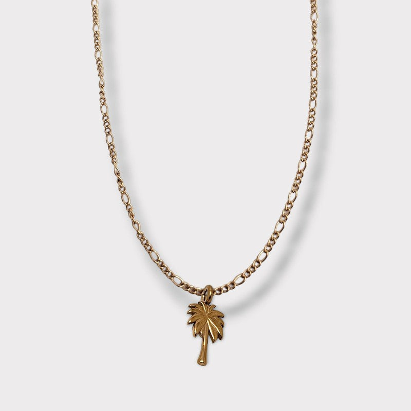 CHARMED steel necklace with palm tree pendant