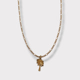 CHARMED steel necklace with palm tree pendant