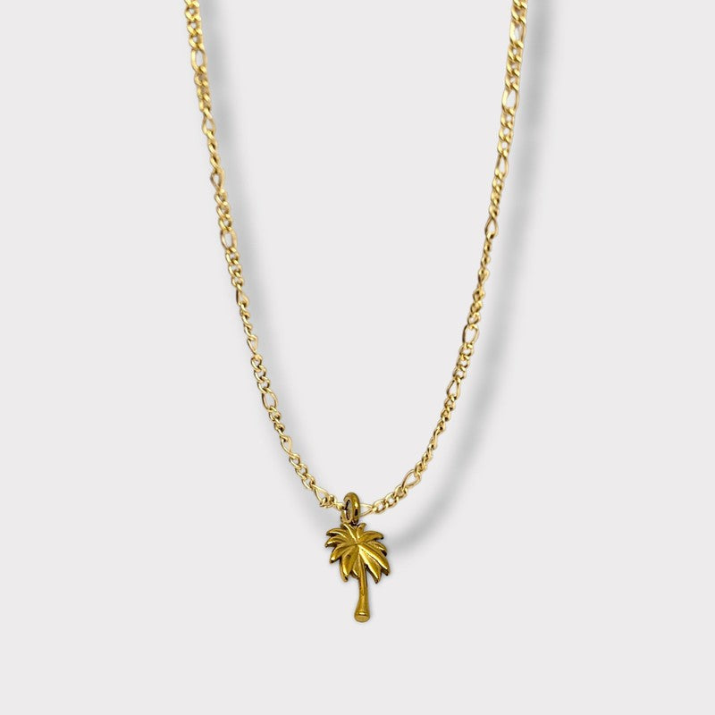 CHARMED steel necklace with palm tree pendant