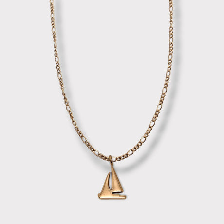 CHARMED steel necklace with sailing yacht pendant