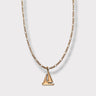 CHARMED steel necklace with sailing yacht pendant