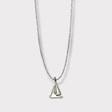 CHARMED steel necklace with sailing yacht pendant
