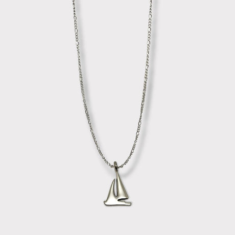 CHARMED steel necklace with sailing yacht pendant