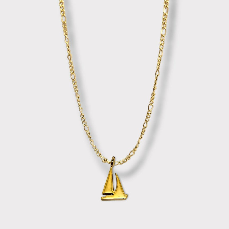 CHARMED steel necklace with sailing yacht pendant