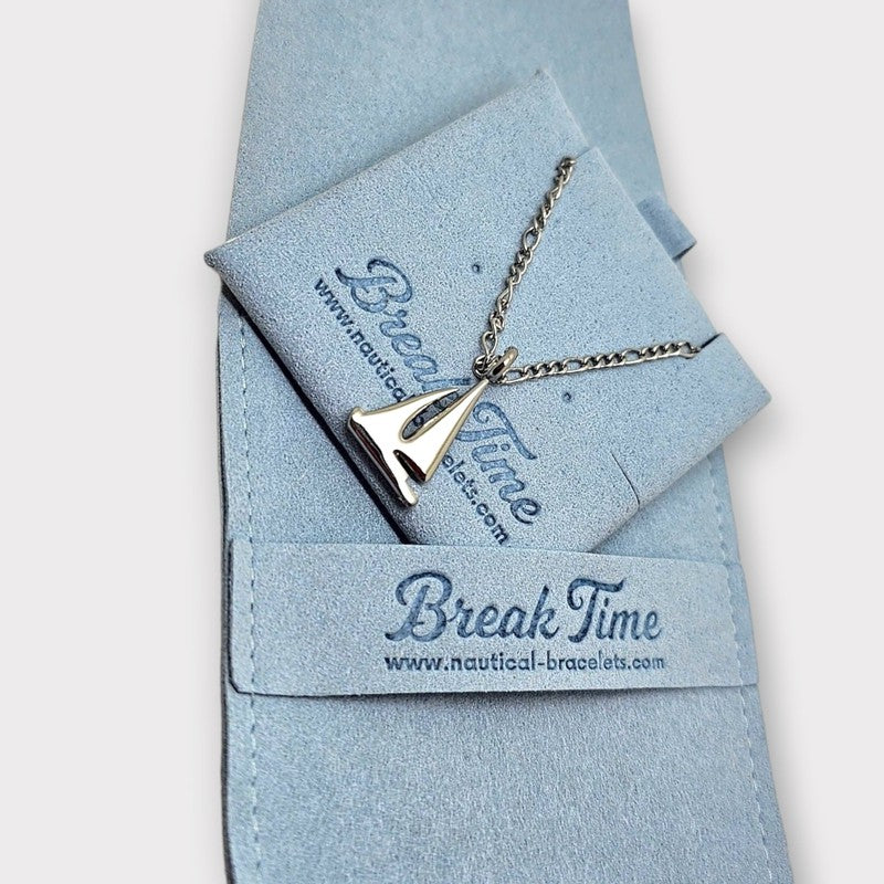 CHARMED steel necklace with sailing yacht pendant