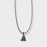 CHARMED steel necklace with sailing yacht pendant