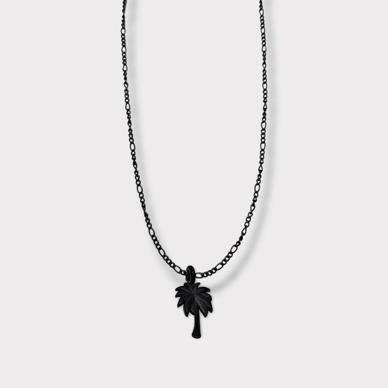 CHARMED titanium steel necklace with palm tree pendant