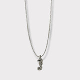CHARMED titanium steel necklace with sea horse pendant