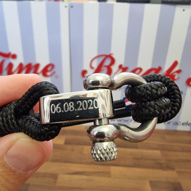 CORSAIR 5mm Nautical Clasp Bracelet Black