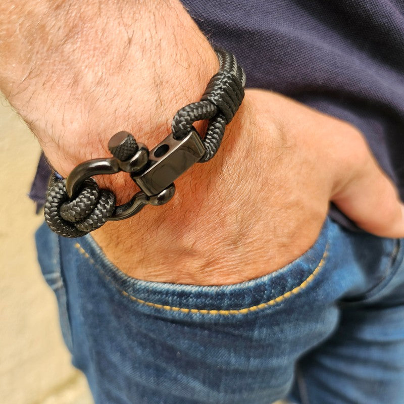 CORSAIR 5mm Nautical Clasp Bracelet Black