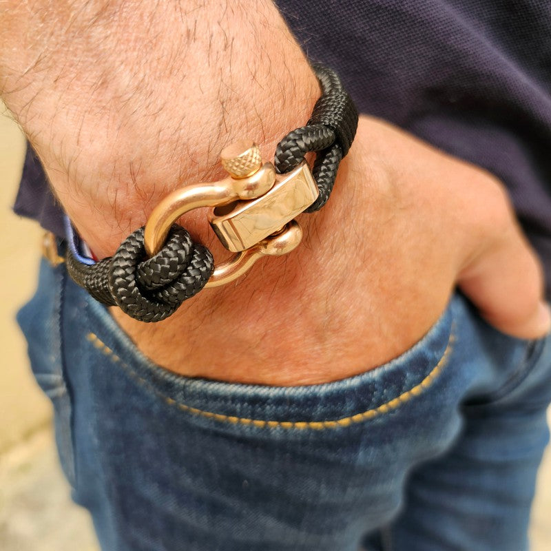 CORSAIR 5mm Nautical Clasp Bracelet Black
