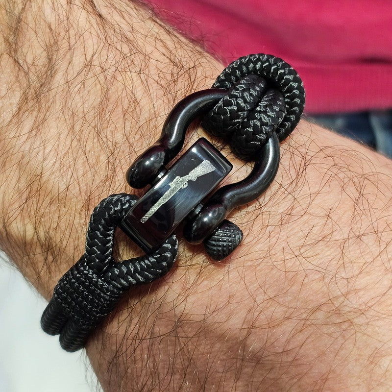 CORSAIR 5mm Nautical Clasp Bracelet Black