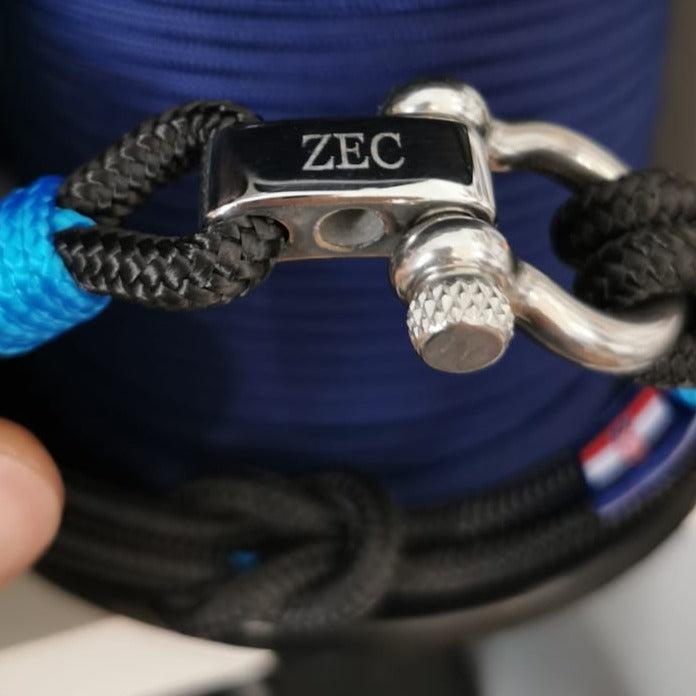 CORSAIR 5mm Nautical Clasp Bracelet Black Blue