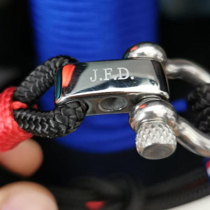 CORSAIR 5mm Nautical Clasp Bracelet Black Red