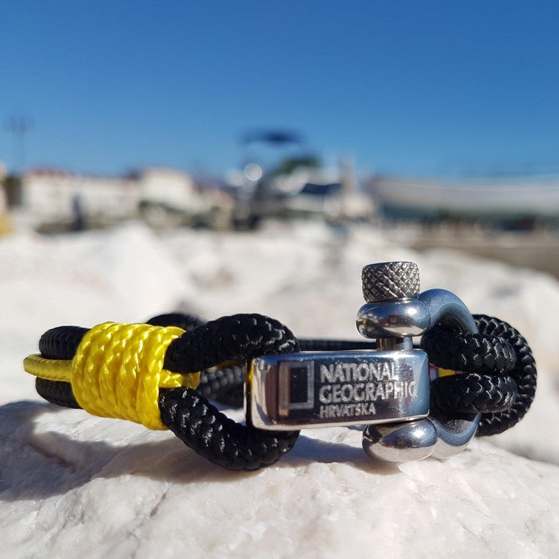 CORSAIR 5mm Nautical Clasp Bracelet Black Yellow