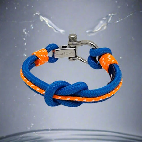 CORSAIR 5mm Nautical Clasp Bracelet Blue Orange