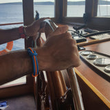 CORSAIR 5mm Nautical Clasp Bracelet Blue Orange