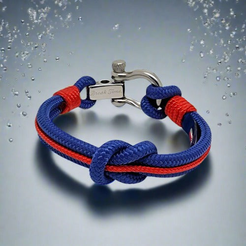 CORSAIR 5mm Nautical Clasp Bracelet Blue Red