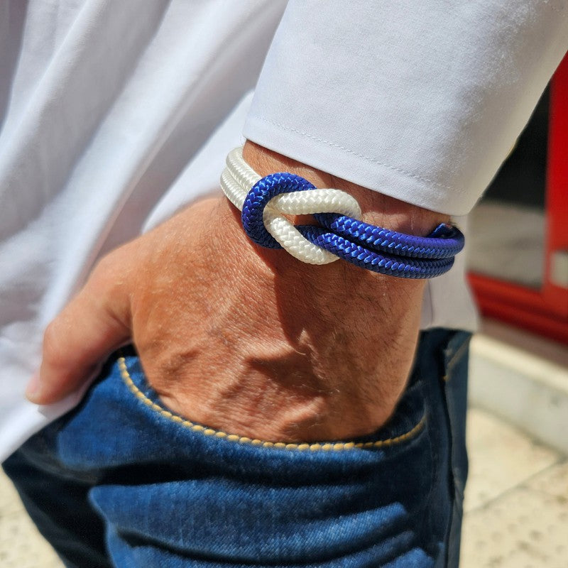 CORSAIR 5mm Nautical Clasp Bracelet Blue White