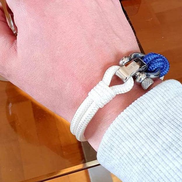 CORSAIR 5mm Nautical Clasp Bracelet Blue White