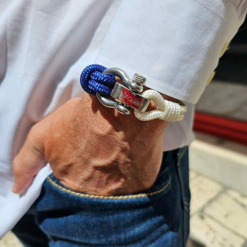 CORSAIR 5mm Nautical Clasp Bracelet Blue White