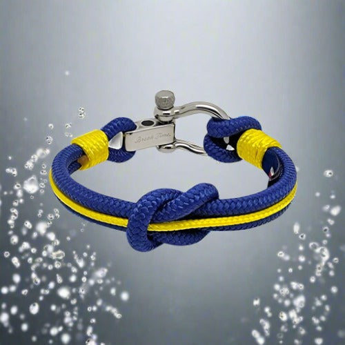 CORSAIR 5mm Nautical Clasp Bracelet Blue Yellow