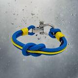 CORSAIR 5mm Nautical Clasp Bracelet Blue Yellow