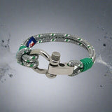 CORSAIR 5mm Nautical Clasp Bracelet Grey Geeen Mix
