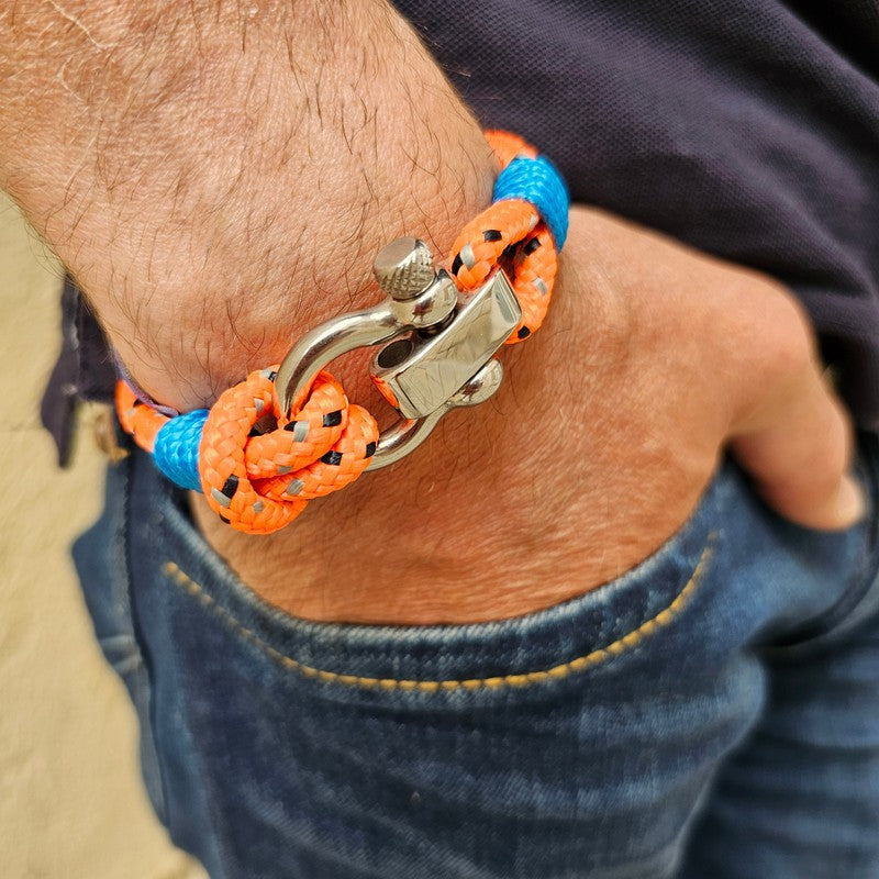 CORSAIR 5mm Nautical Clasp Bracelet Orange Mix