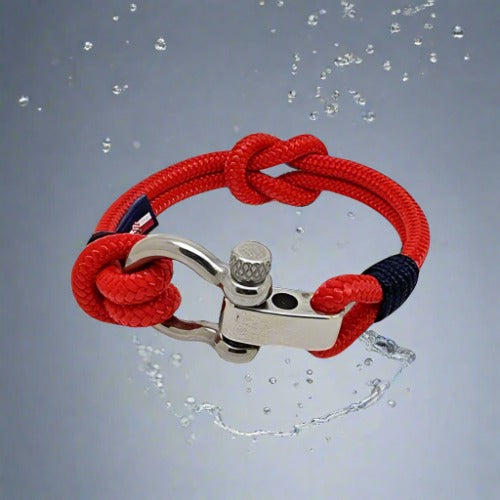 CORSAIR 5mm Nautical Clasp Bracelet Red Blue