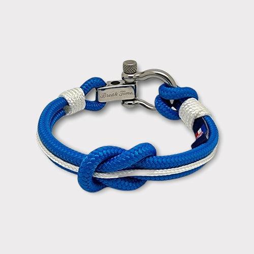 Caribbean: Navy & Blue Nautical Rope Bracelet with Shackle