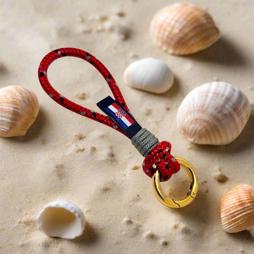 HARBOUR MINI dark red mix rope key-ring