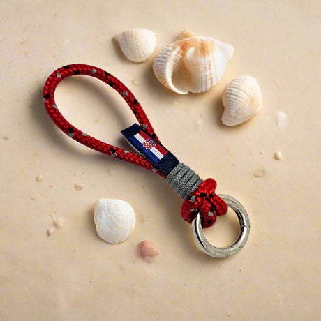 HARBOUR MINI dark red mix rope key-ring