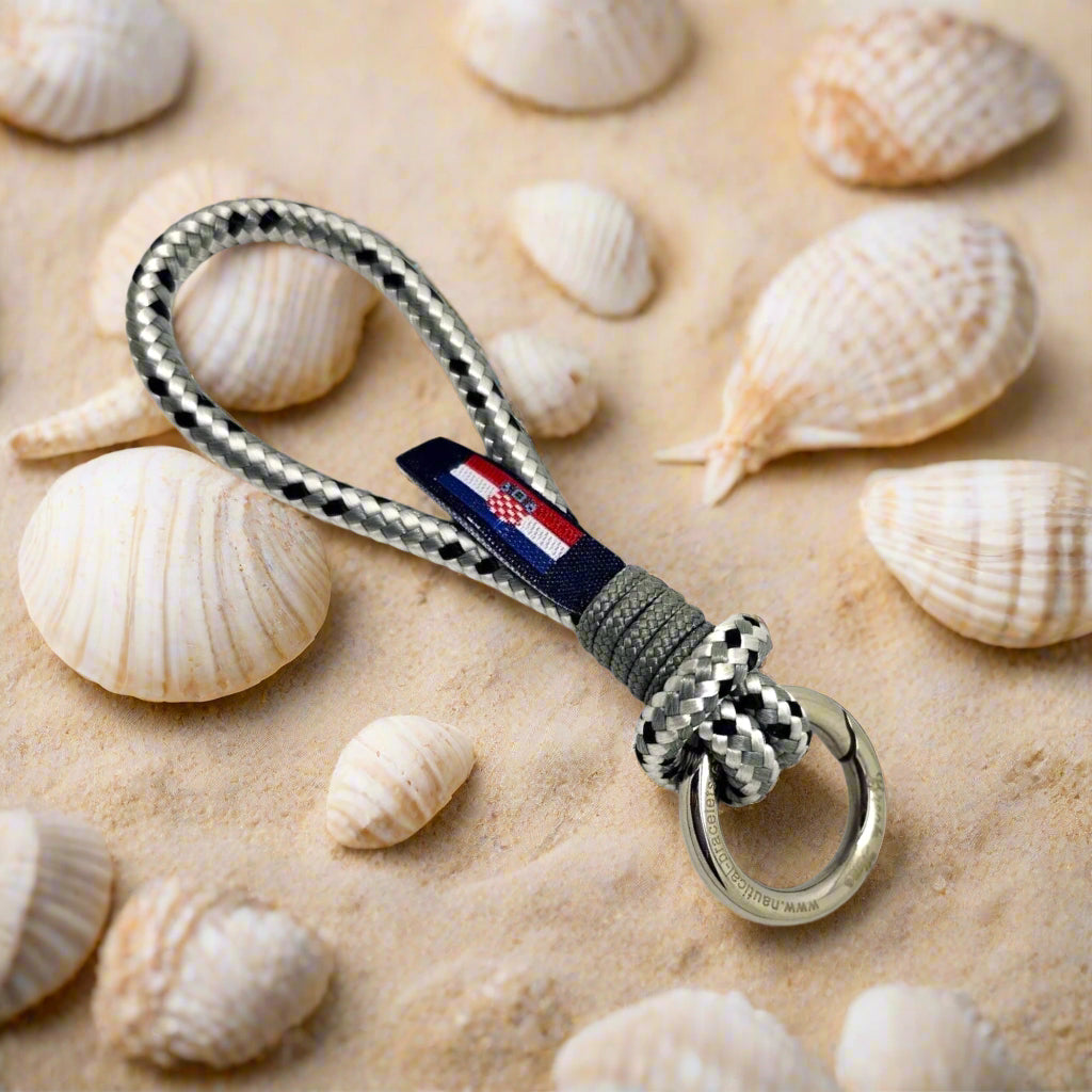 HARBOUR MINI grey mix rope key-ring