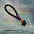 HARBOUR nautical rope keyring black rainbow