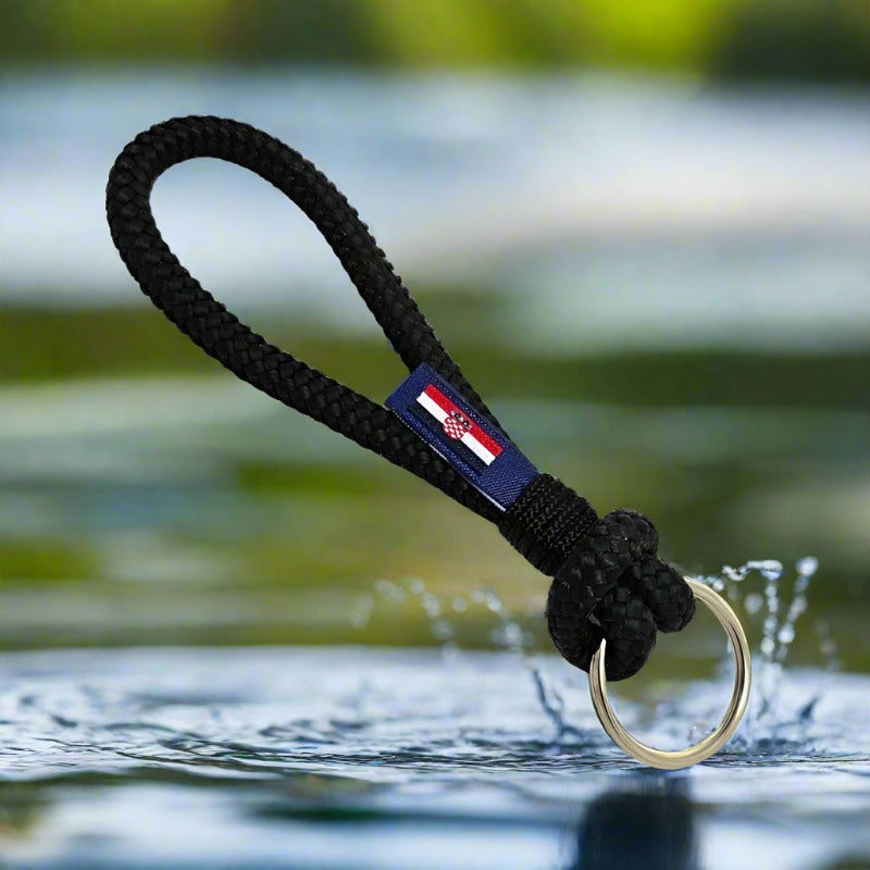 HARBOUR nautical rope keyring black