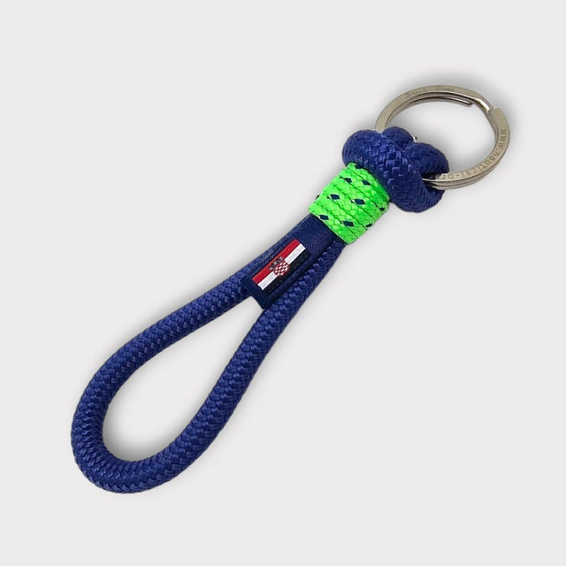 HARBOUR nautical rope keyring blue green
