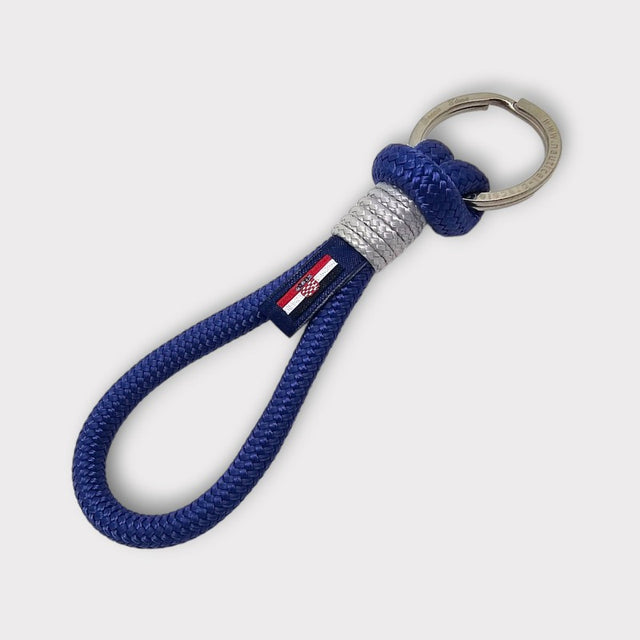 HARBOUR nautical rope keyring blue grey