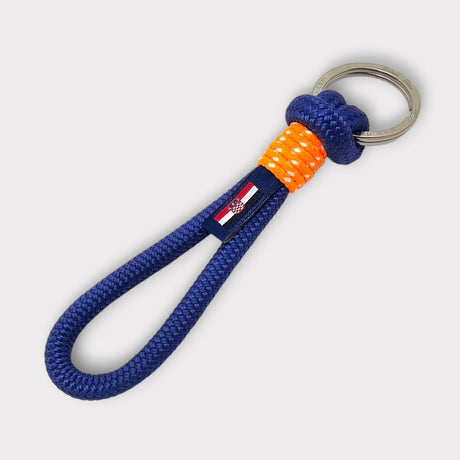 HARBOUR nautical rope keyring blue orange